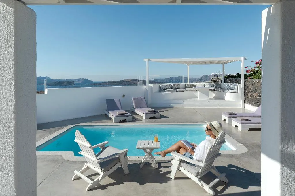 Terrace, Hemera Holiday Home Villa On Santorini, Santorini