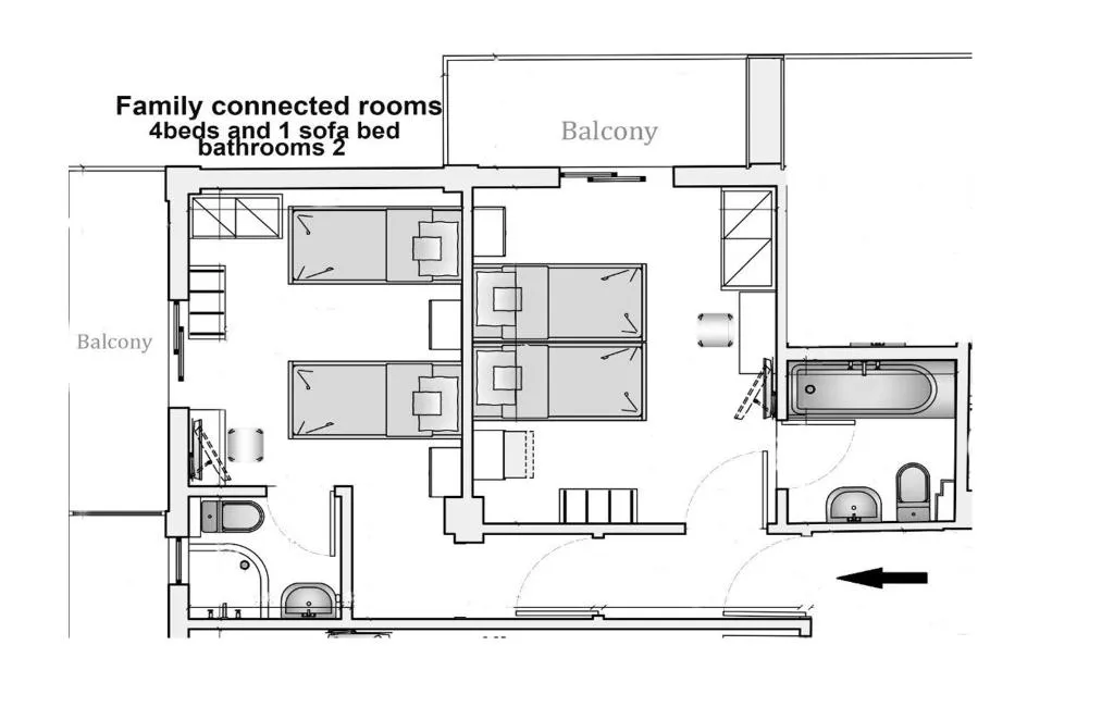 FAMILY ROOM TWO BEDROOMS TWO BATHROOMS Room, Kronio, Kalamata