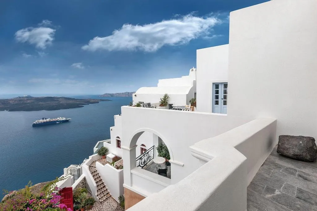 Terrace, Aigialos Luxury Traditional Settlement, Santorini