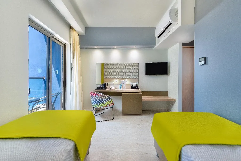 Double or Twin SIDE SEA VIEW Room, Semiramis City Hotel, Rhodes