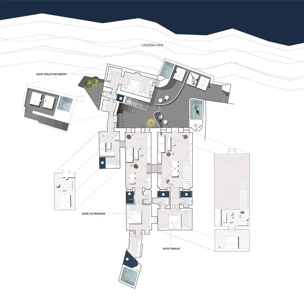 General view, Aria Suites, Santorini