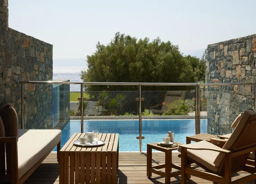 Terrace, Elounda Peninsula All Suite Hotel, Crete