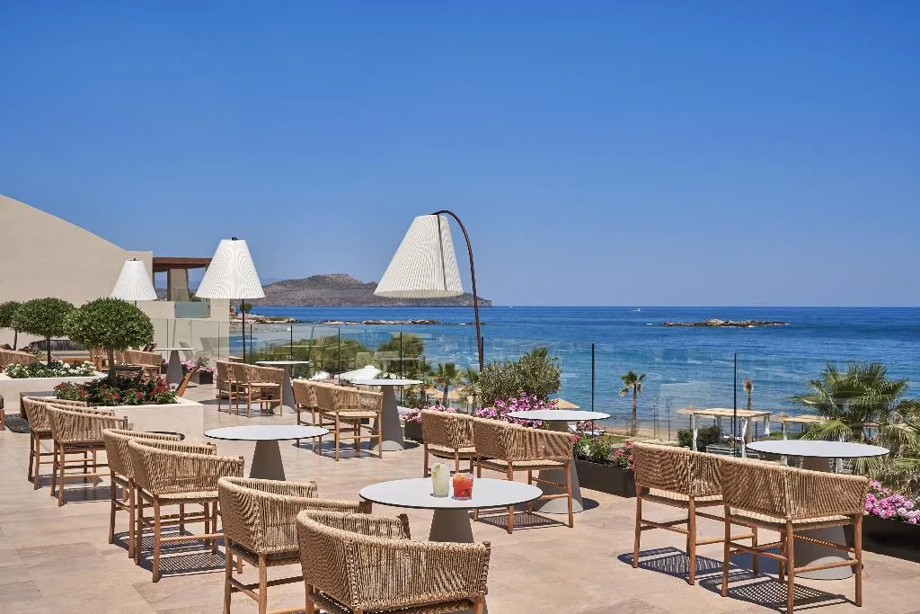 Terrace, Atlantica Kalliston Resort & Spa, Crete