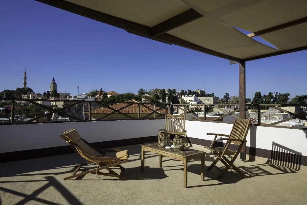 Terrace, Evdokia Hotel Old Town, Rhodes