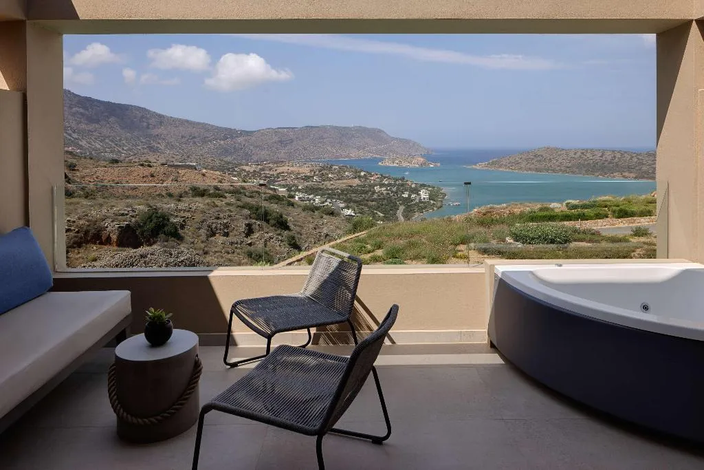 SUITE QUEEN SIZE BED Room, Domes Aulus Elounda, Curio Collection by Hilton, Crete