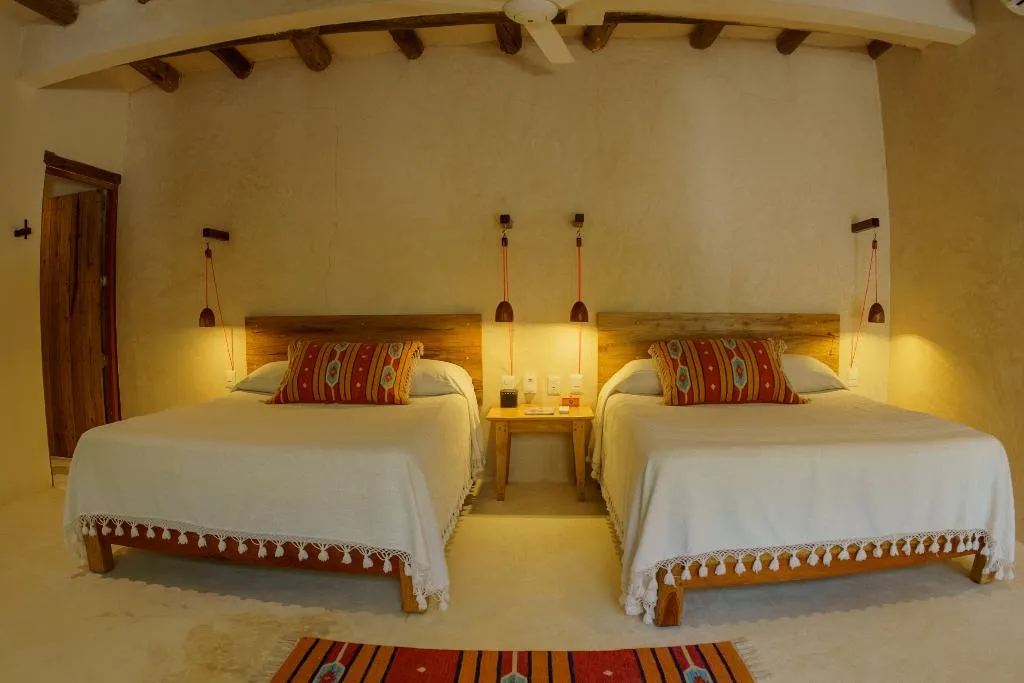 QUADRUPLE GARDEN VIEW Room, Pocna Tulum Hote, Beach Clubs & Restaurants, Cancun Area