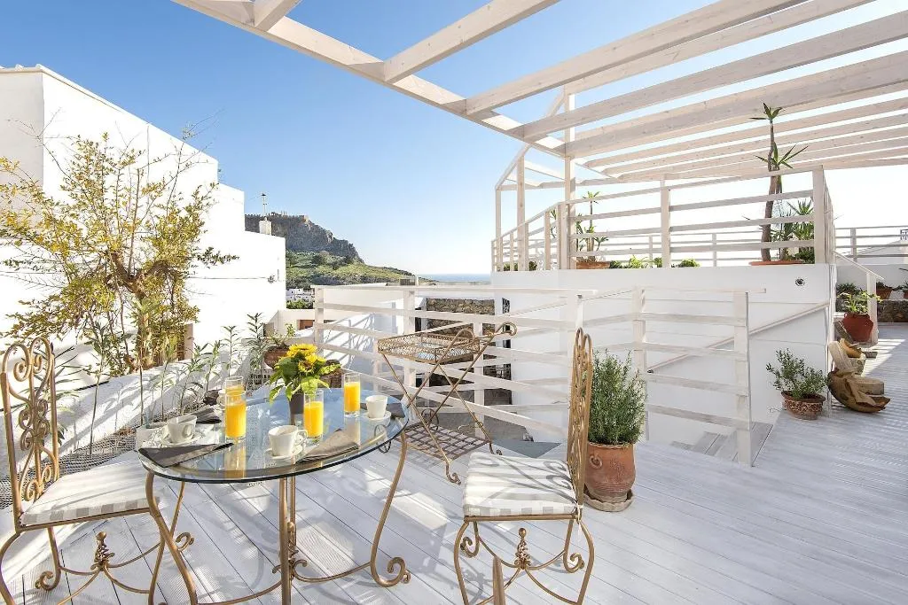 Terrace, Lindos Harmony Suites, Rhodes