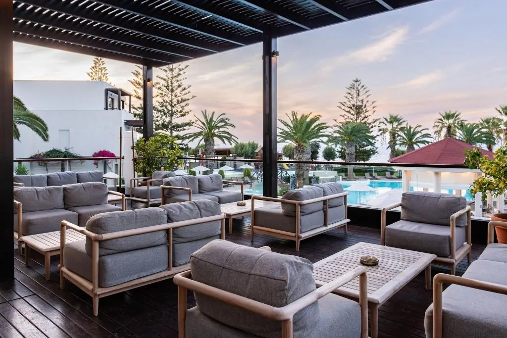 Terrace, D'Andrea Mare Beach Hotel, Rhodes