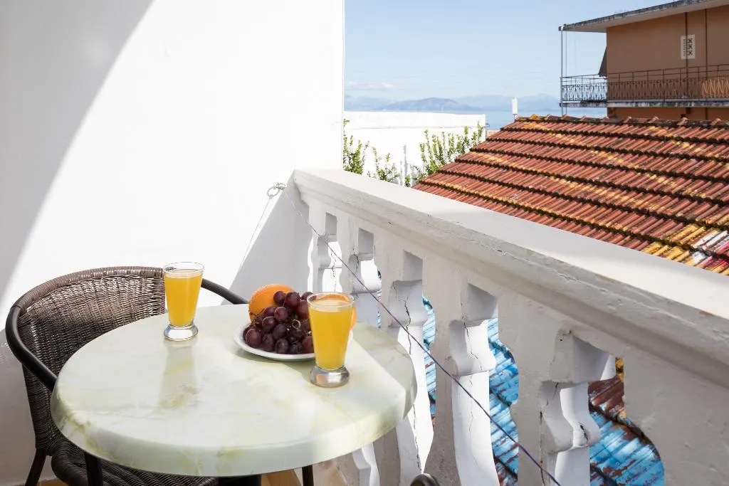 Terrace, Bella Vista Beach Hotel & Studios, Corfu