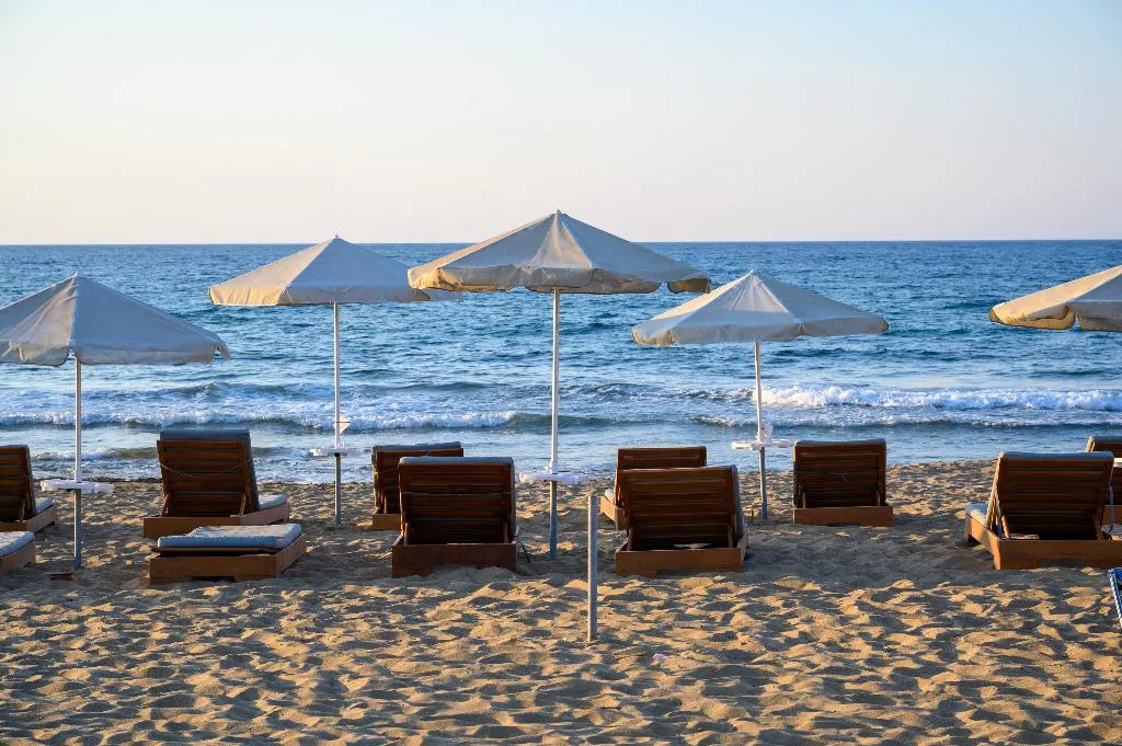 Beach, Malia Bay Beach Hotel & Bungalows, Crete
