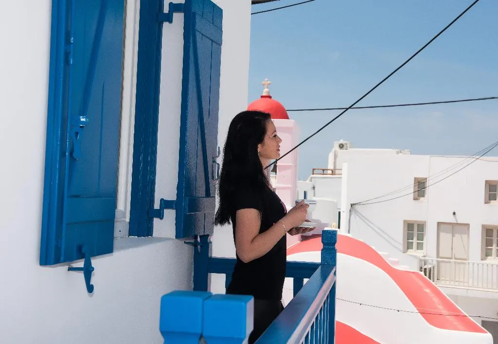 DOUBLE DELUXE WITH BALCONY Room, Eleanna's Suites Mykonos, Mykonos