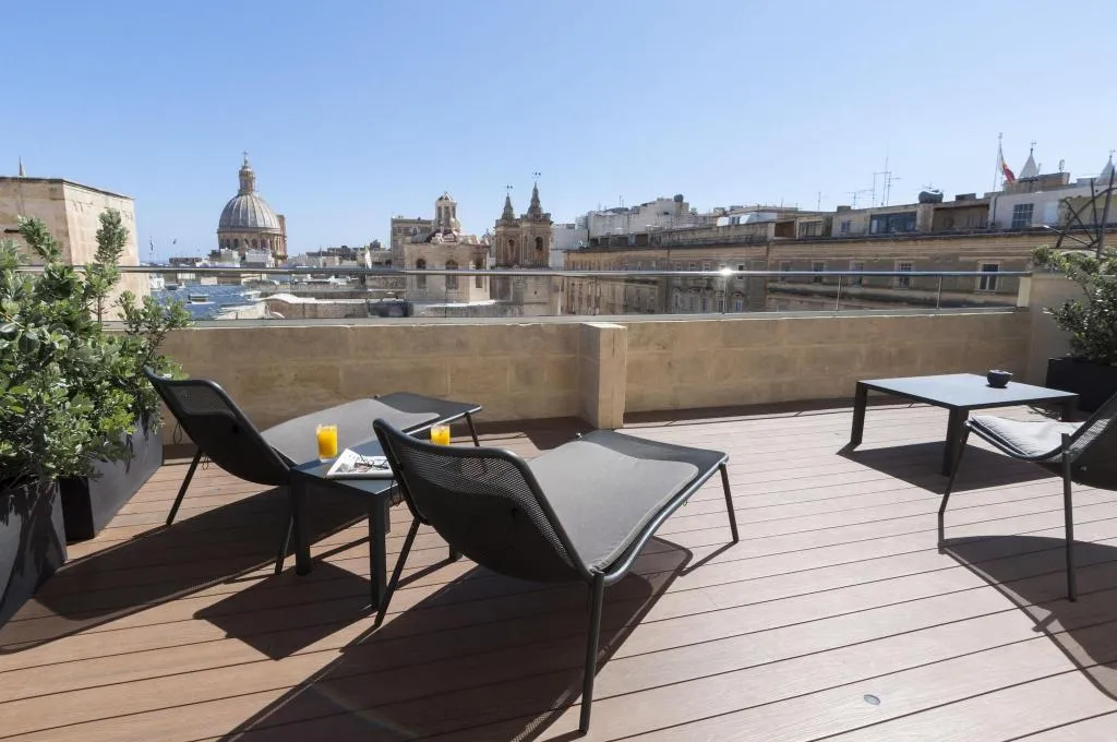Terrace, La Falconeria Hotel, Malta