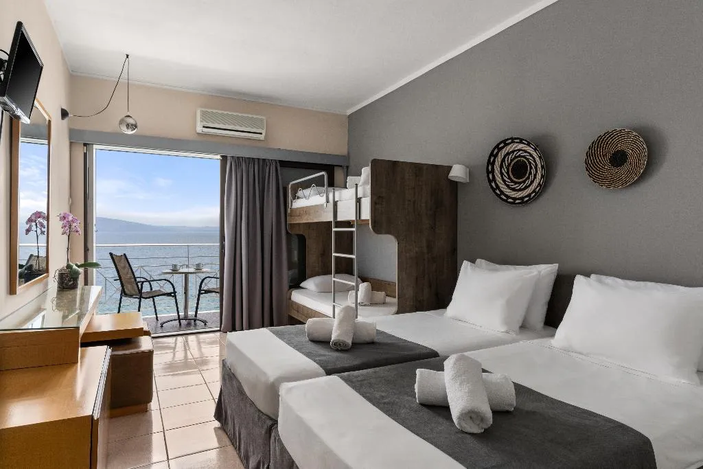 FAMILY ROOM SEA VIEW Room, Calamos Beach Family Club Hotel, Athens