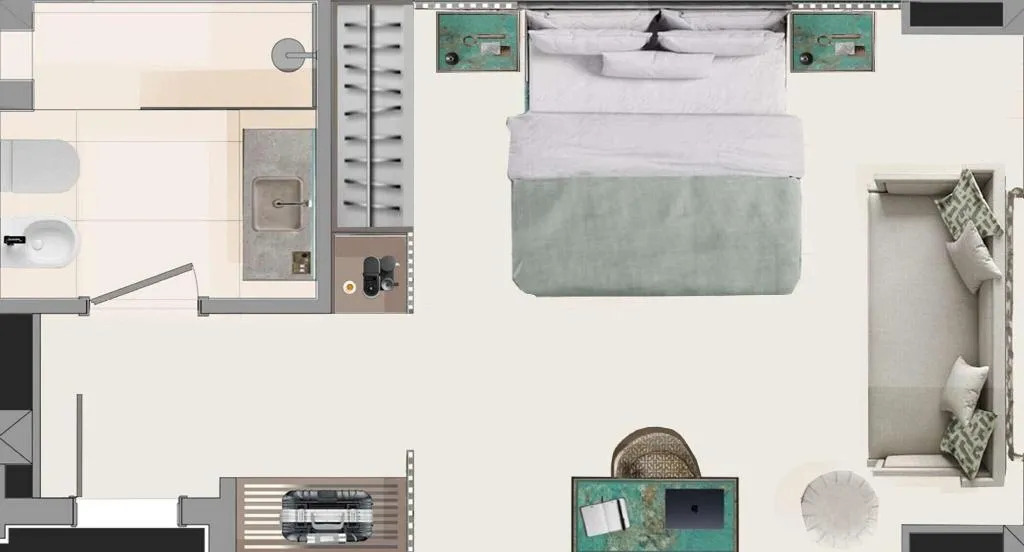 TRIPLE Accessible KING SIZE BED Room, Abacus Hotel, Milan
