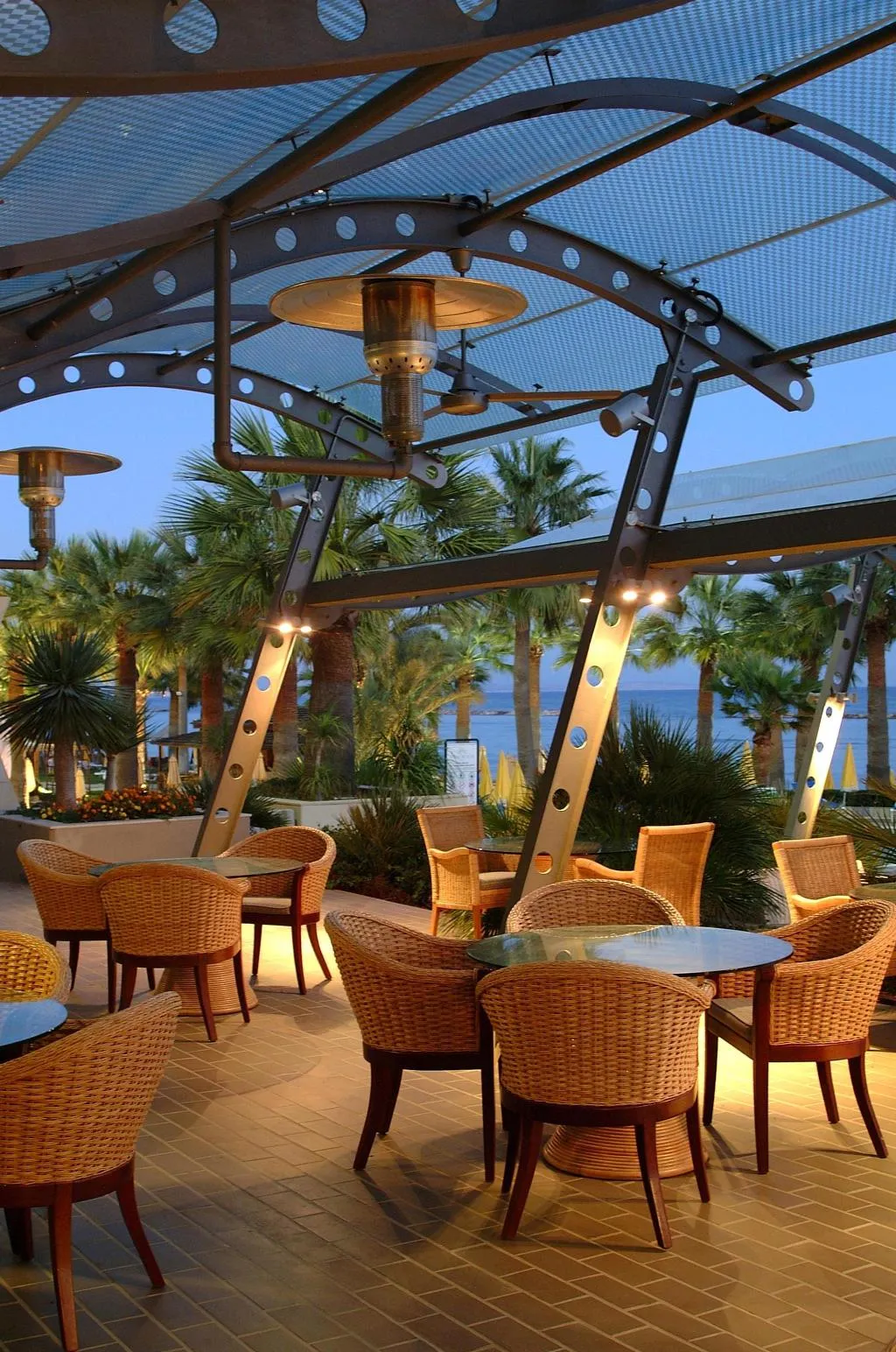 Terrace, Palm Beach Hotel & Bungalows, Cyprus