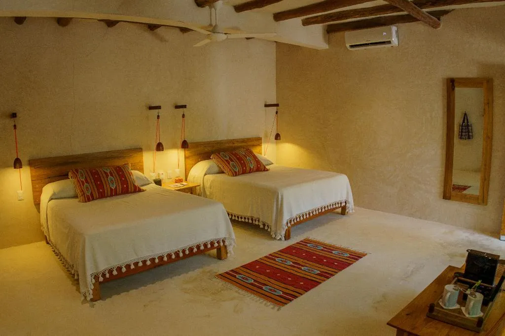 QUADRUPLE GARDEN VIEW Room, Pocna Tulum Hote, Beach Clubs & Restaurants, Cancun Area
