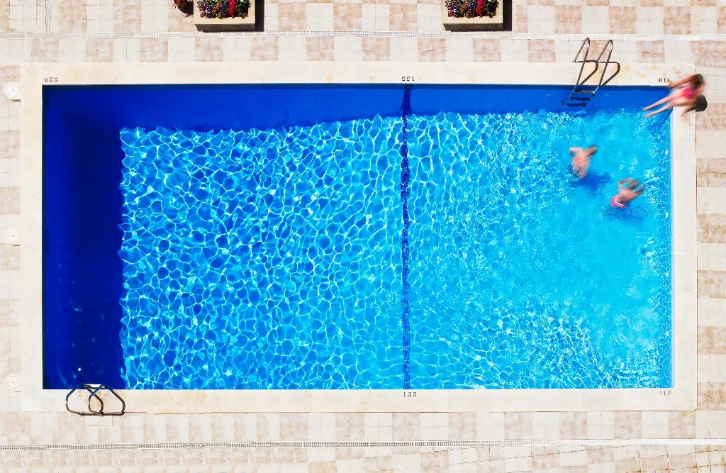 Pool, Mediterranean bay, Majorca