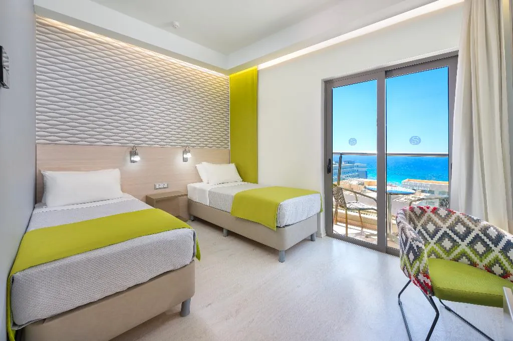 Double or Twin SEA VIEW Room, Semiramis City Hotel, Rhodes