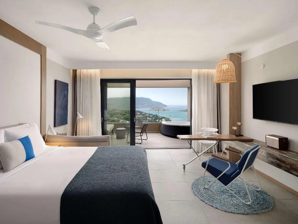 SUITE QUEEN SIZE BED Room, Domes Aulus Elounda, Curio Collection by Hilton, Crete