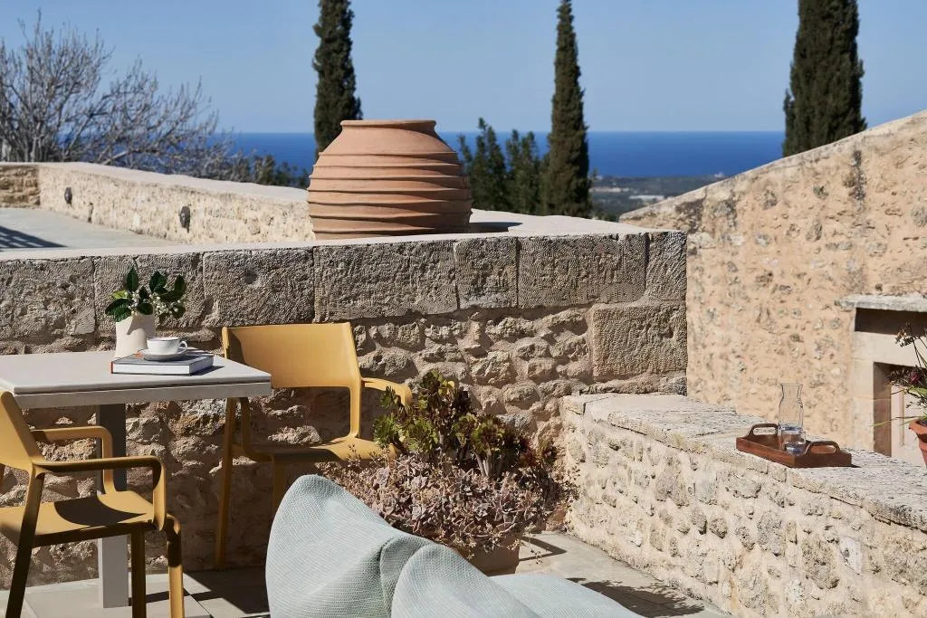 Terrace, Kapsaliana Village Hotel, Crete