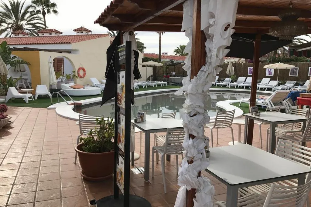 Terrace, Rainbow Golf Bungalows, Gay Boutique Resort, Gran Canaria