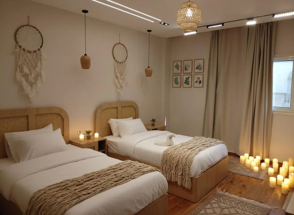 TWIN DELUXE TWO BEDS Room, Zen Pyramids Luxury Villa, Cairo