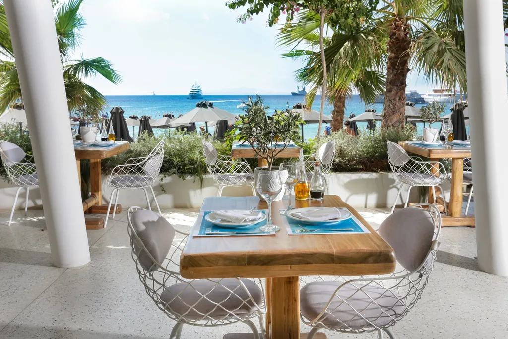 Restaurant, Mykonos Dove beach hotel, Mykonos