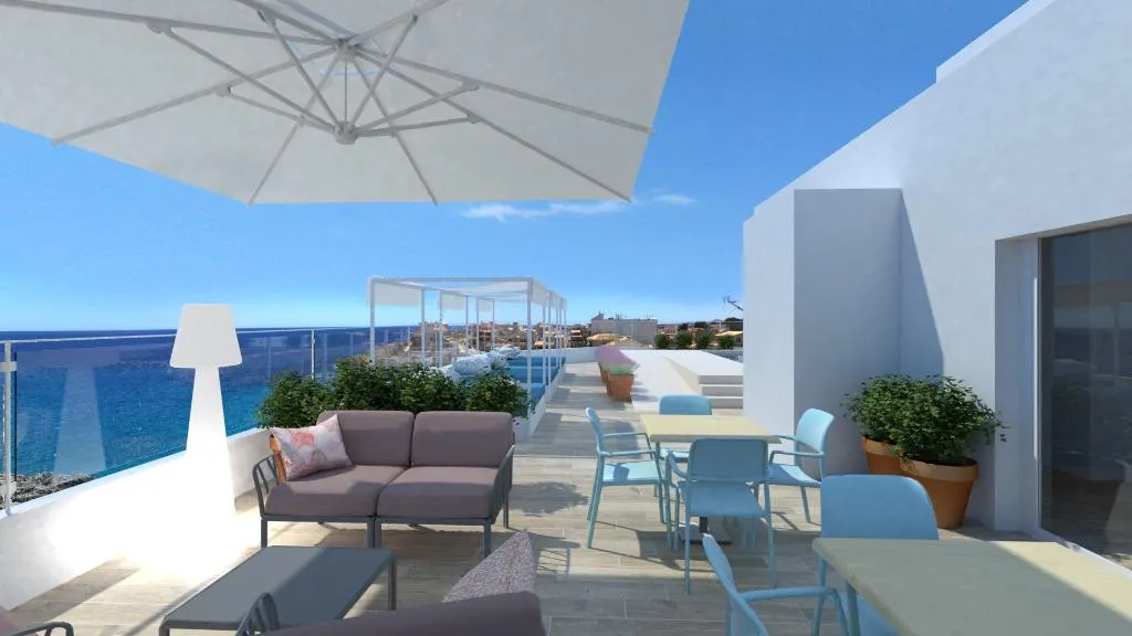 Terrace, BJ Cala Morlanda Petit Hotel ( ex Pinomar), Majorca