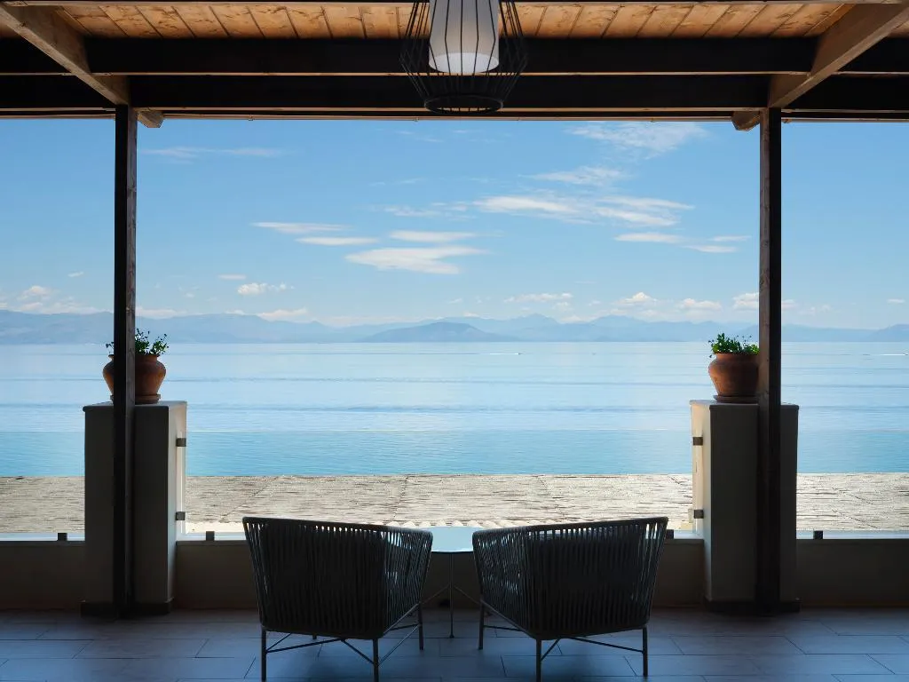 Terrace, Aeolos Beach Resort, Corfu