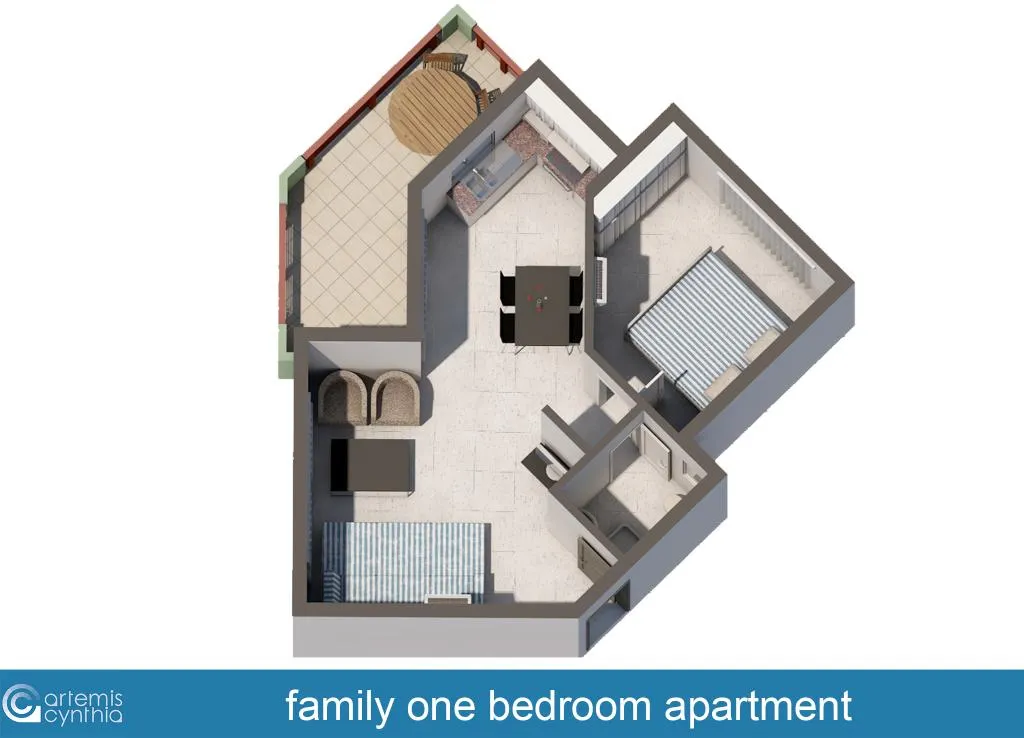 APARTMENT ONE BEDROOM Room, Artemis Cynthia Complex, Cyprus