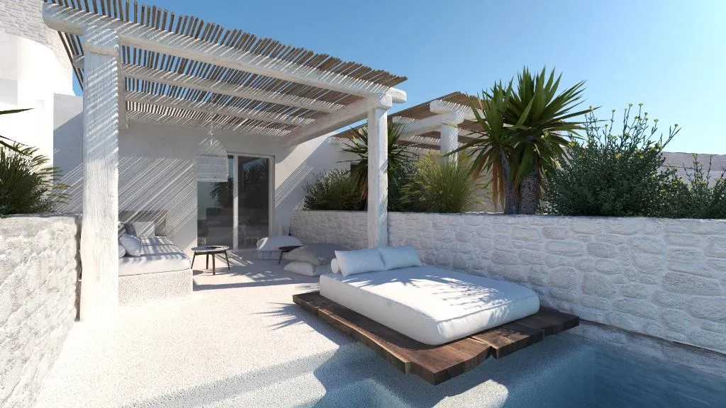JUNIOR SUITE SEA VIEW WITH PRIVATE POOL Room, Mykonos Earth, Mykonos