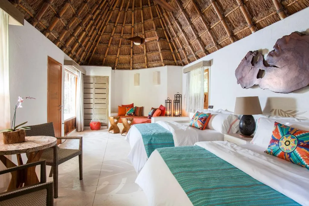 DOUBLE GARDEN VIEW TWO QUEEN BEDS Room, Mahekal Beach Resort & Spa, Playa Del Carmen