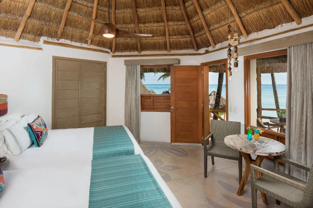 DOUBLE OCEAN VIEW TWO DOUBLE BEDS Room, Mahekal Beach Resort & Spa, Playa Del Carmen