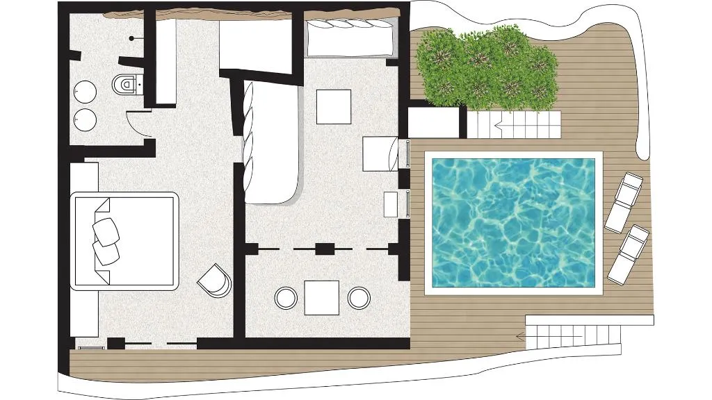VILLA WITH PRIVATE POOL Room, Mykonos Blu, A Resort to Live, Mykonos