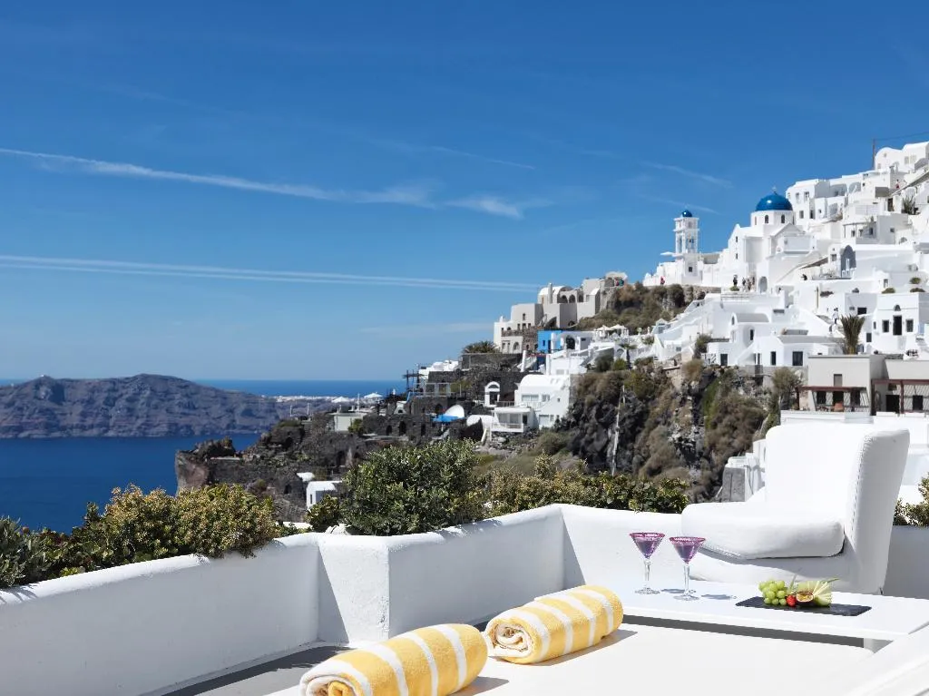 Terrace, Katikies Chromata Santorini - The Leading Hotels, Santorini