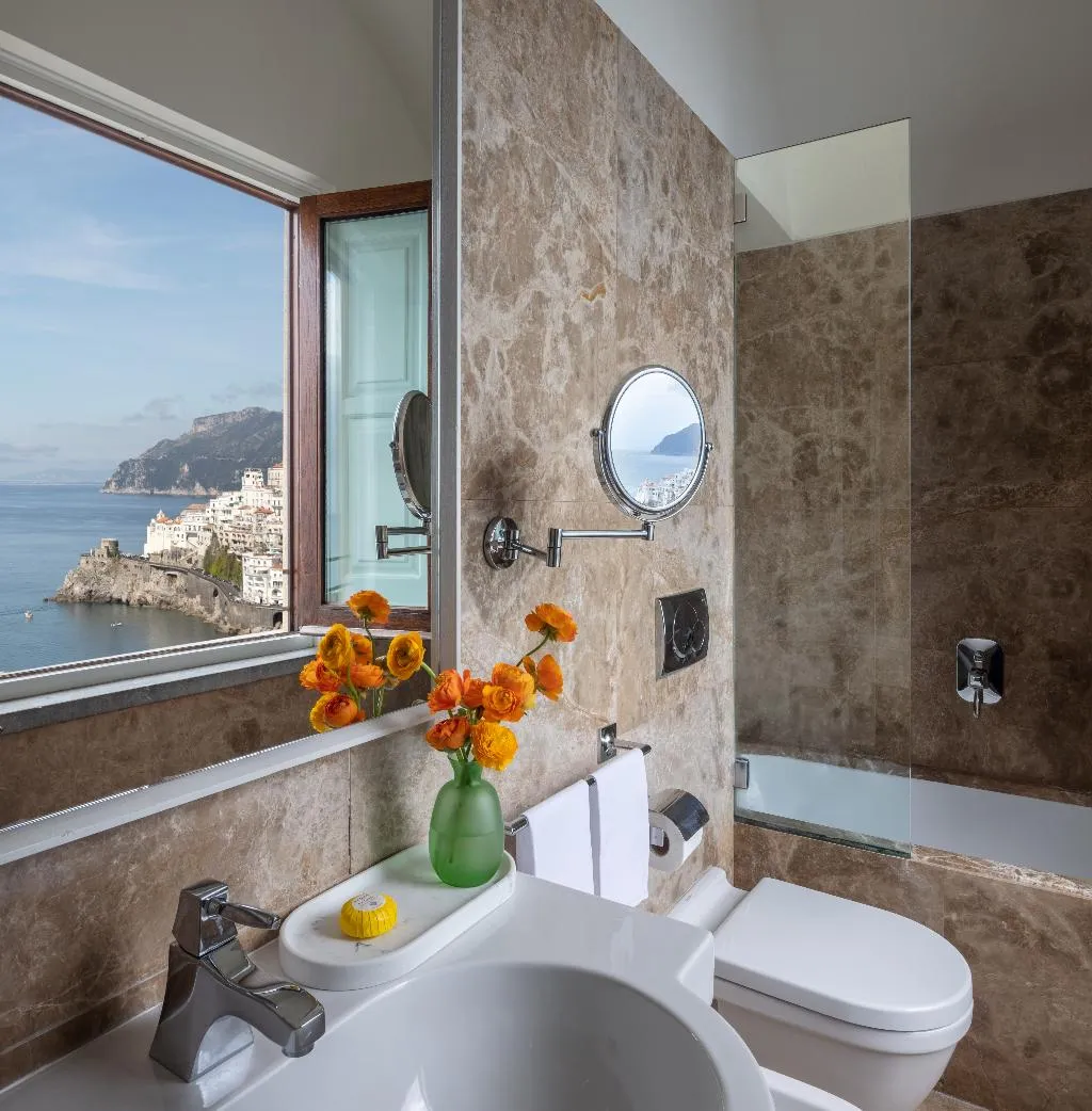 DOUBLE DELUXE SIDE SEA VIEW Room, Anantara Convento di Amalfi Grand Hotel, Naples