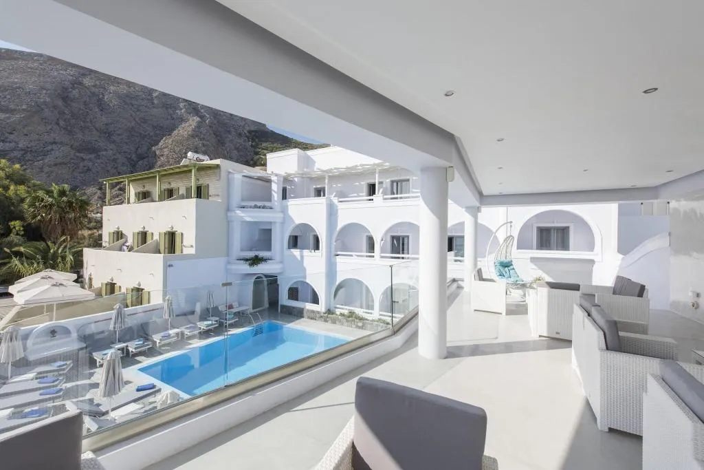 Terrace, Blue Waves, Santorini