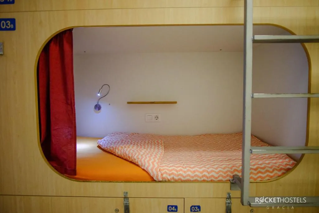 Bed in dormitory WITH SHARED BATHROOM Room, Rocket Hostels Gracia, Barcelona