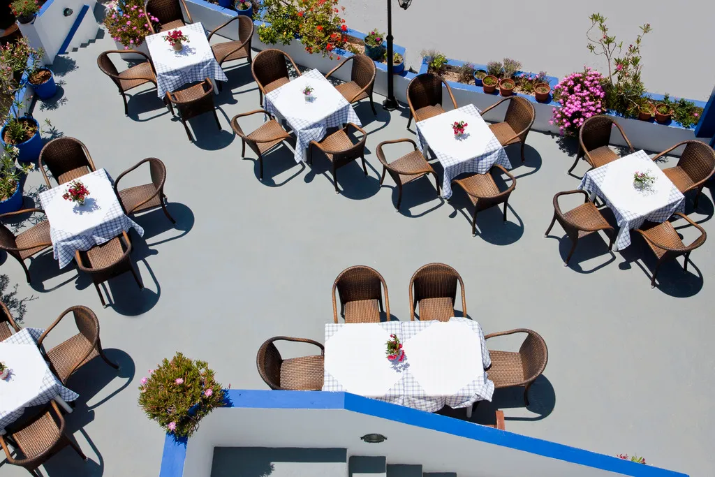 Restaurant, Ancient Thera Studios, Santorini