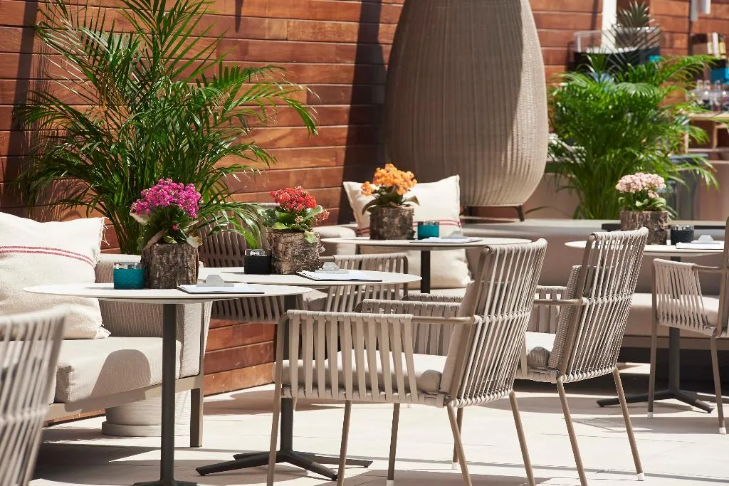 Terrace, Innside Palma Bosque Hotel, Majorca