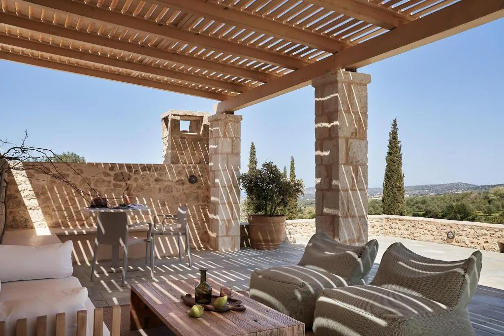 Terrace, Kapsaliana Village Hotel, Crete