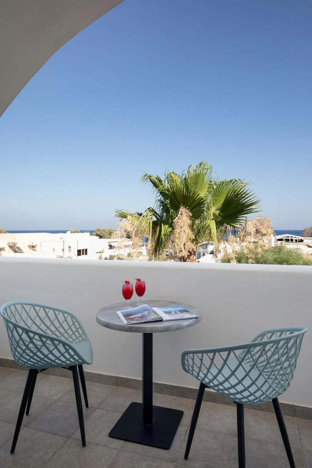 Terrace, Sea View Beach Hotel, Santorini