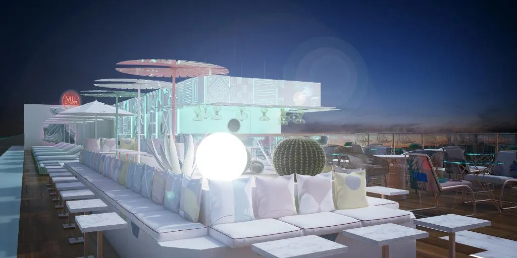 Terrace, Mediterranean bay, Majorca