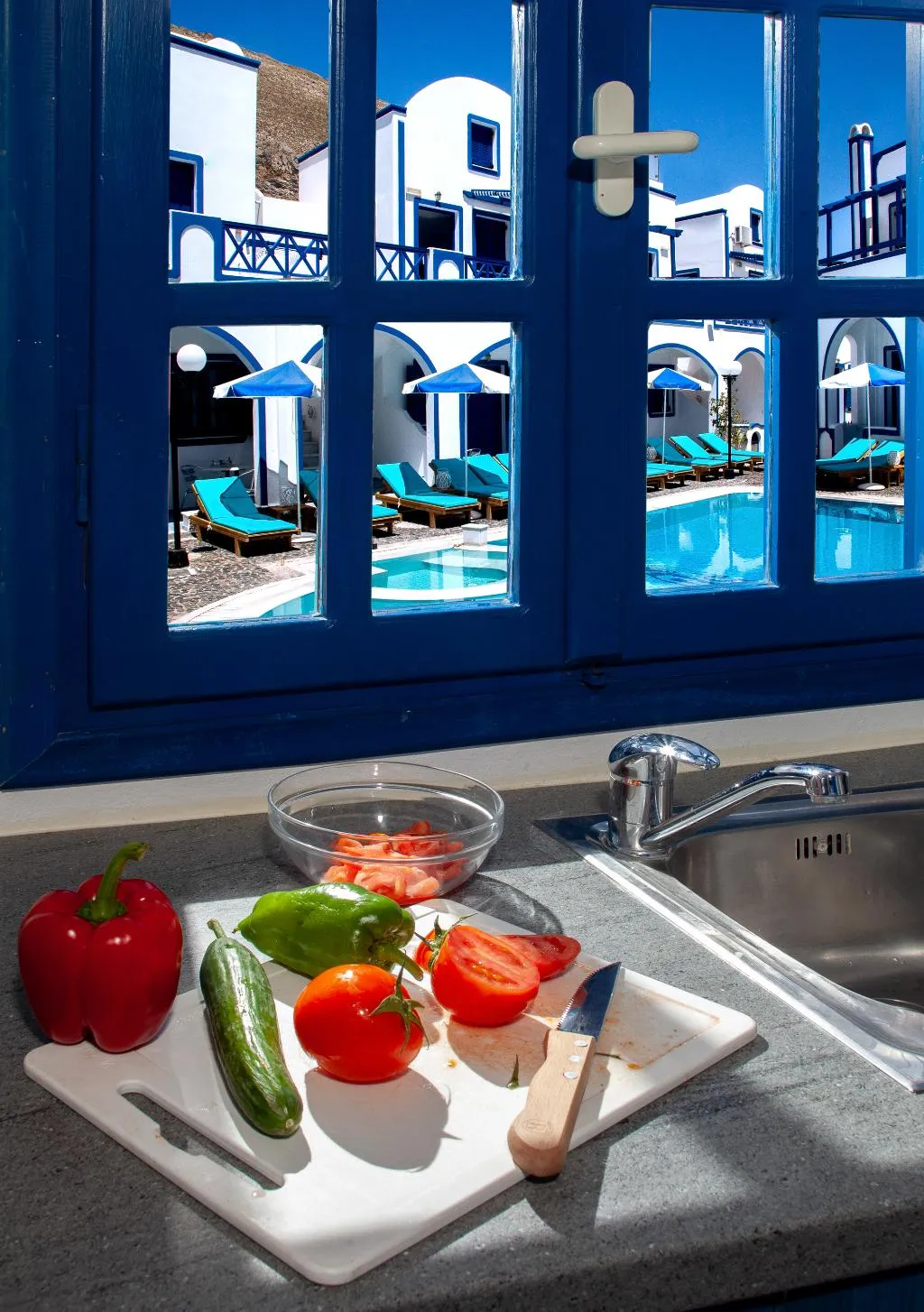 DOUBLE PARK VIEW Room, Roula Villa, Santorini