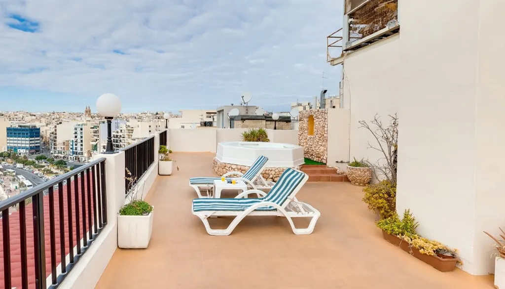 Terrace, Sliema Marina Hotel, Malta