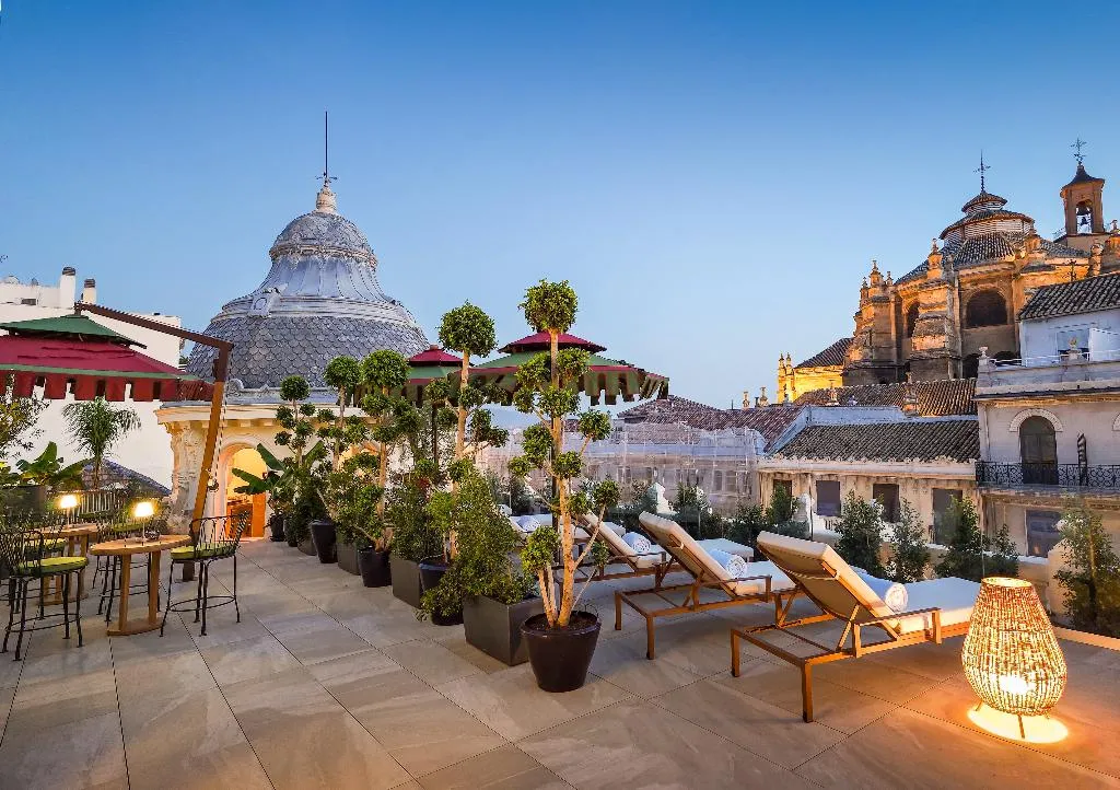 Terrace, Palacio Gran Via, A Royal Hideaway Hotel, Andalucia