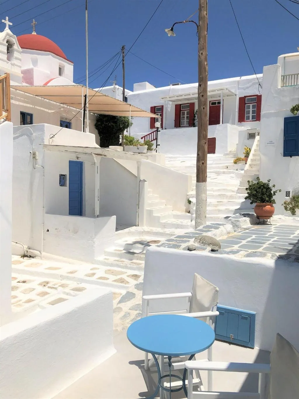 Terrace, Hotel Lefteris, Mykonos