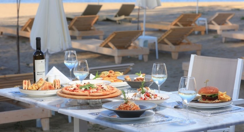 Dining facilities at the Cavomarina Beach Hotel, Cavomarina Beach, Corfu