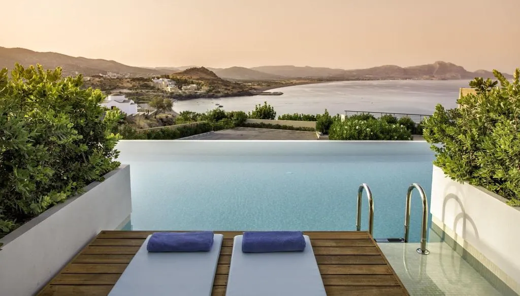 DOUBLE DELUXE SEA VIEW Room, Lindos Mare SeaSide Hotel, Rhodes