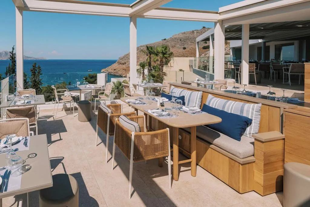 Restaurant, Lindos Mare SeaSide Hotel, Rhodes